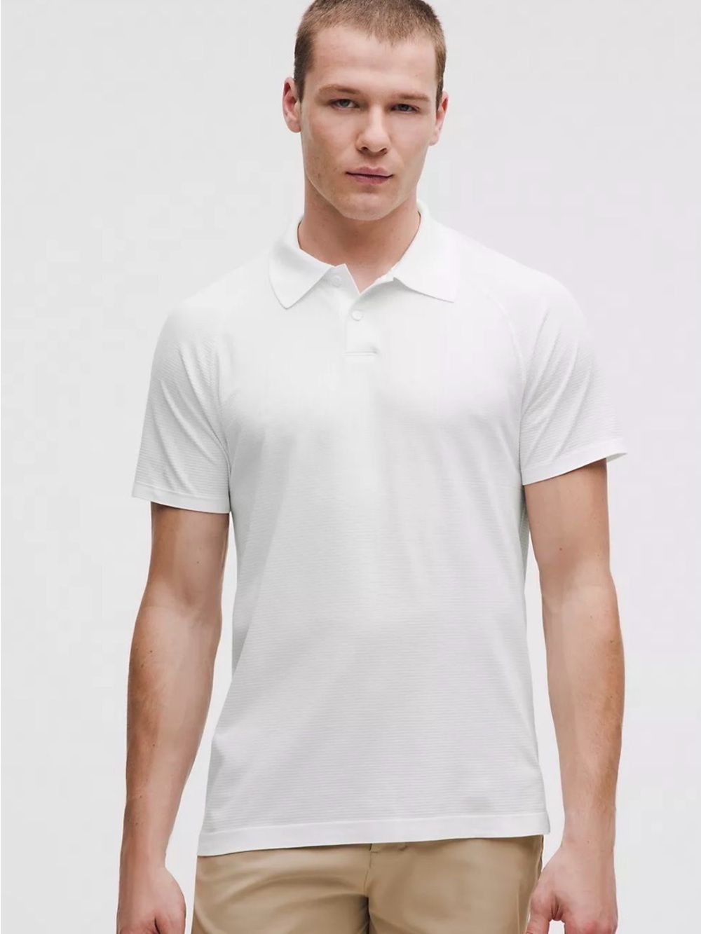 Lululemon Men's Metal Vent Tech Classic White Polo Shirt